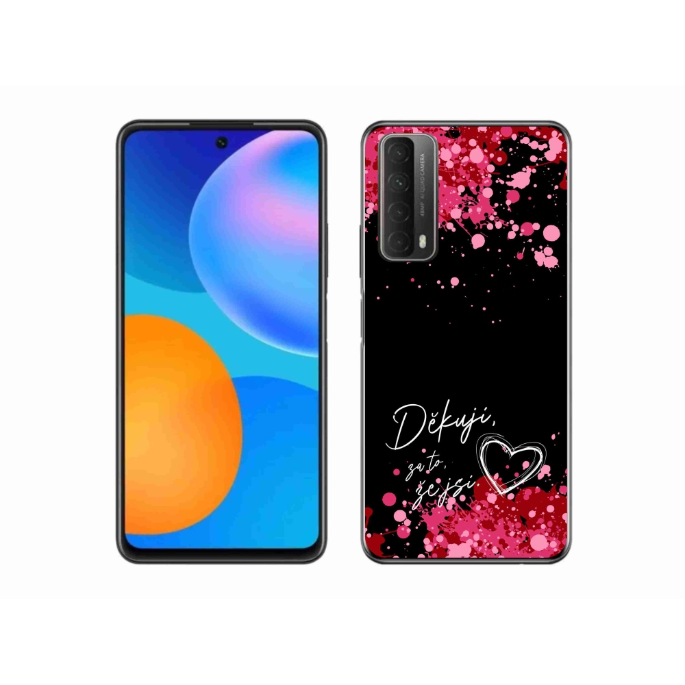 Gélový kryt mmCase na Huawei P Smart (2021) - zamilovaný text 2 čierne pozadie