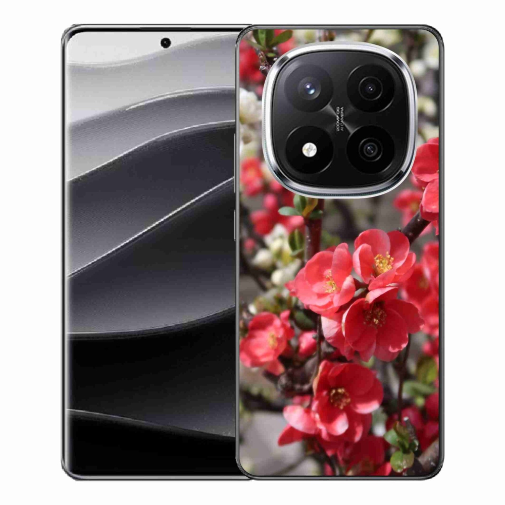 Gélový kryt mmCase na Xiaomi Redmi Note 14 Pro+ 5G - červené kvety
