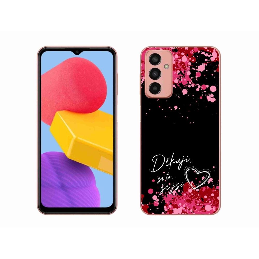 Gélový kryt mmCase na Samsung Galaxy M13 - zamilovaný text 2 čierne pozadie