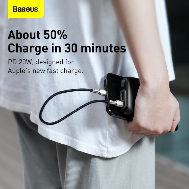Baseus Cafule Metal Series Dátový Kábel USB-C - Lighting 20W 0.25m Black