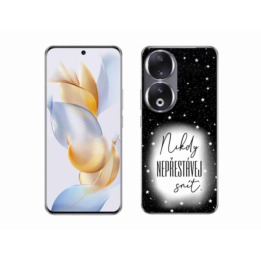 Gélový kryt mmCase na Honor 90 - citát 1 bieločierne pozadie