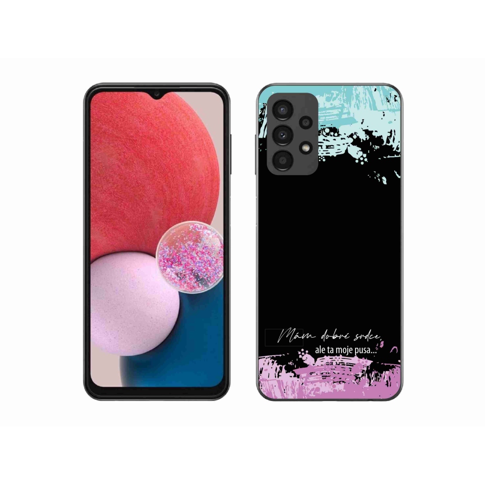 Gélový kryt mmCase na Samsung Galaxy A13 4G - vtipný text 3 čierne pozadie