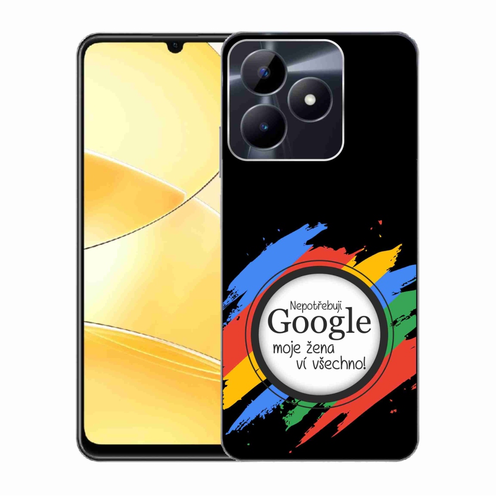 Gélový kryt mmCase na Realme C51/C53 - žena vie všetko čierne pozadie