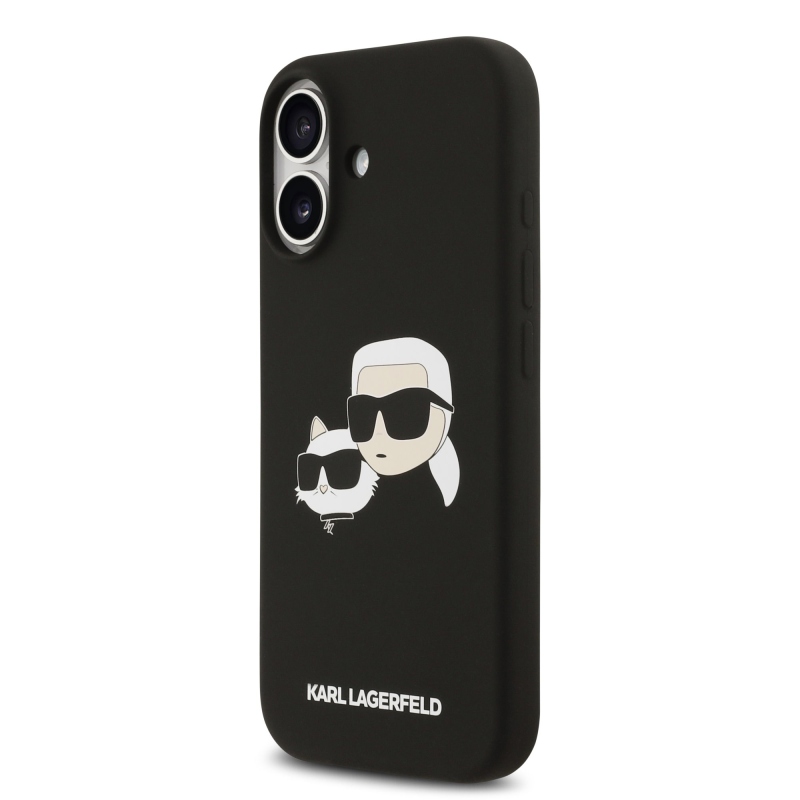 Karl Lagerfeld Liquid Silicone Double Heads MagSafe zadný kryt pre iPhone 17 Black