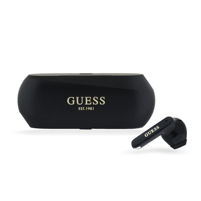 Guess Elongated Metallic ENC TWS Bezdrôtové Slúchadlá Black