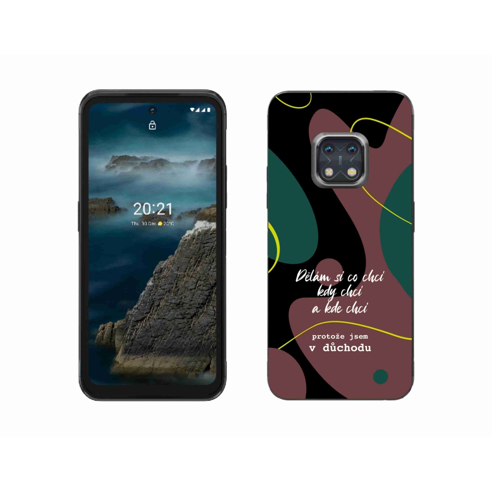 Gélový kryt mmCase na Nokia XR20 - vtipný text 10 čierne pozadie