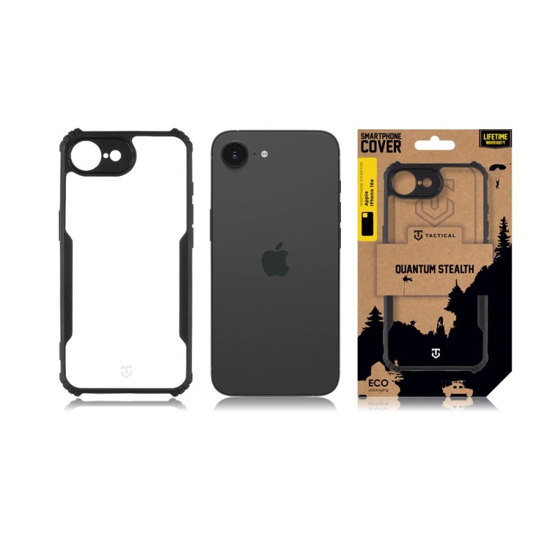 Tactical Quantum Stealth Kryt pre Apple iPhone 16e Clear/Black