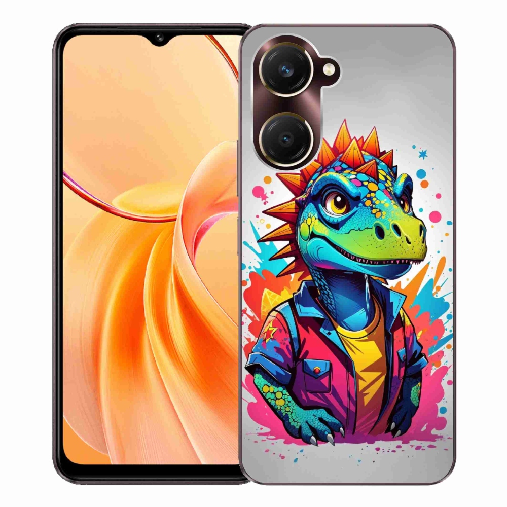 Gélový kryt mmCase na Vivo Y28s 5G - farebný dinosaurus