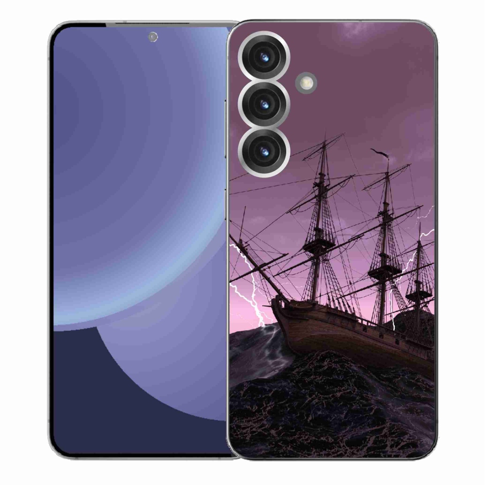 Gélový kryt mmCase na Samsung Galaxy S25+ - loď v búrke