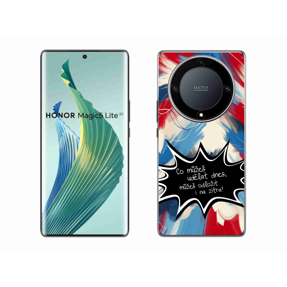 Gélový kryt mmCase na Honor Magic 5 Lite 5G - vtipný text 9 čierne pozadie