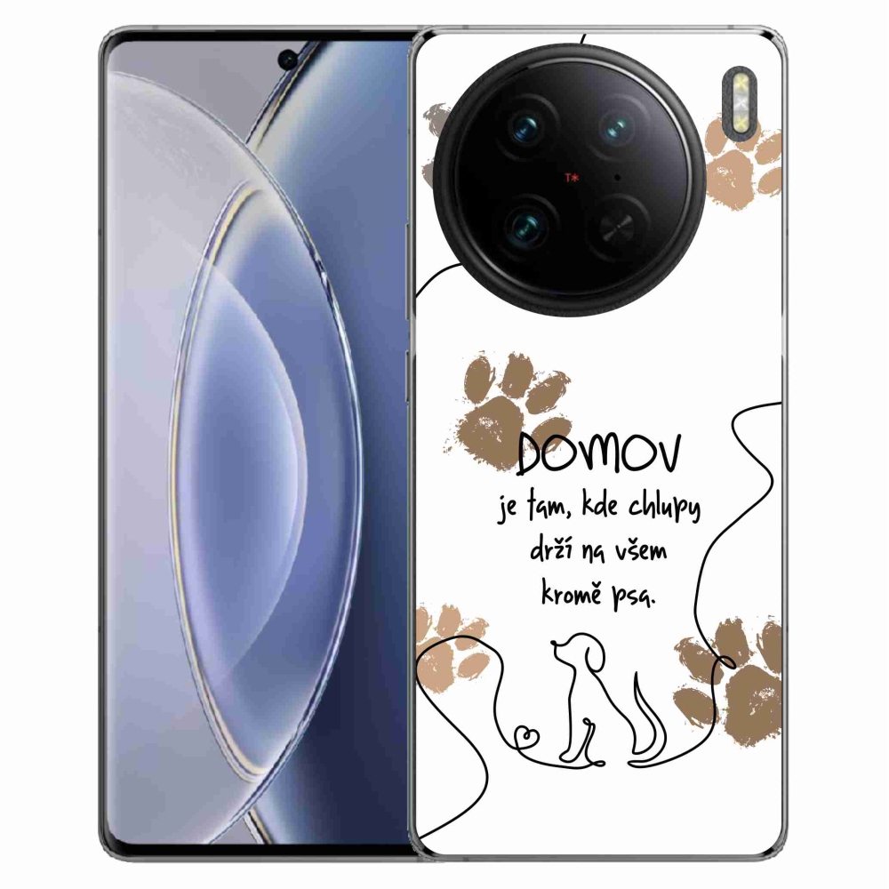 Gélový kryt mmCase na Vivo X90 Pro - psí motív biele pozadie