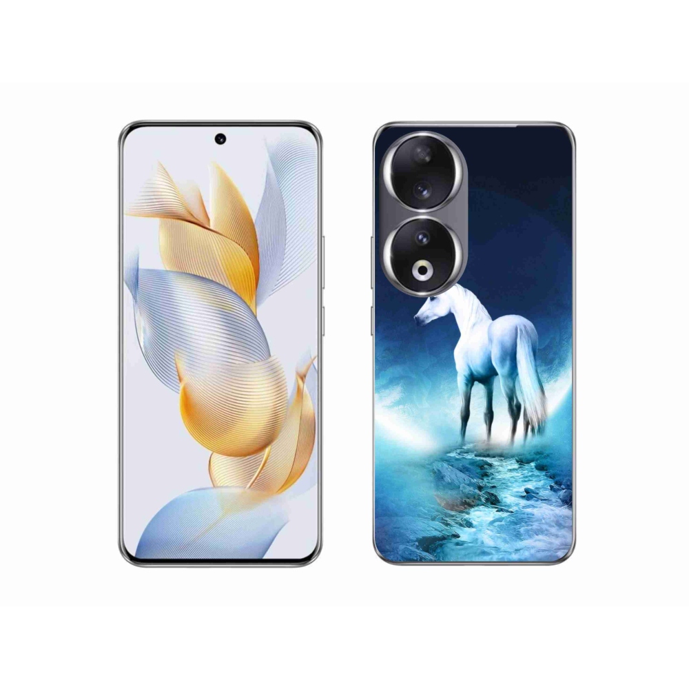 Gélový kryt mmCase na Honor 90 - biely jednorožec