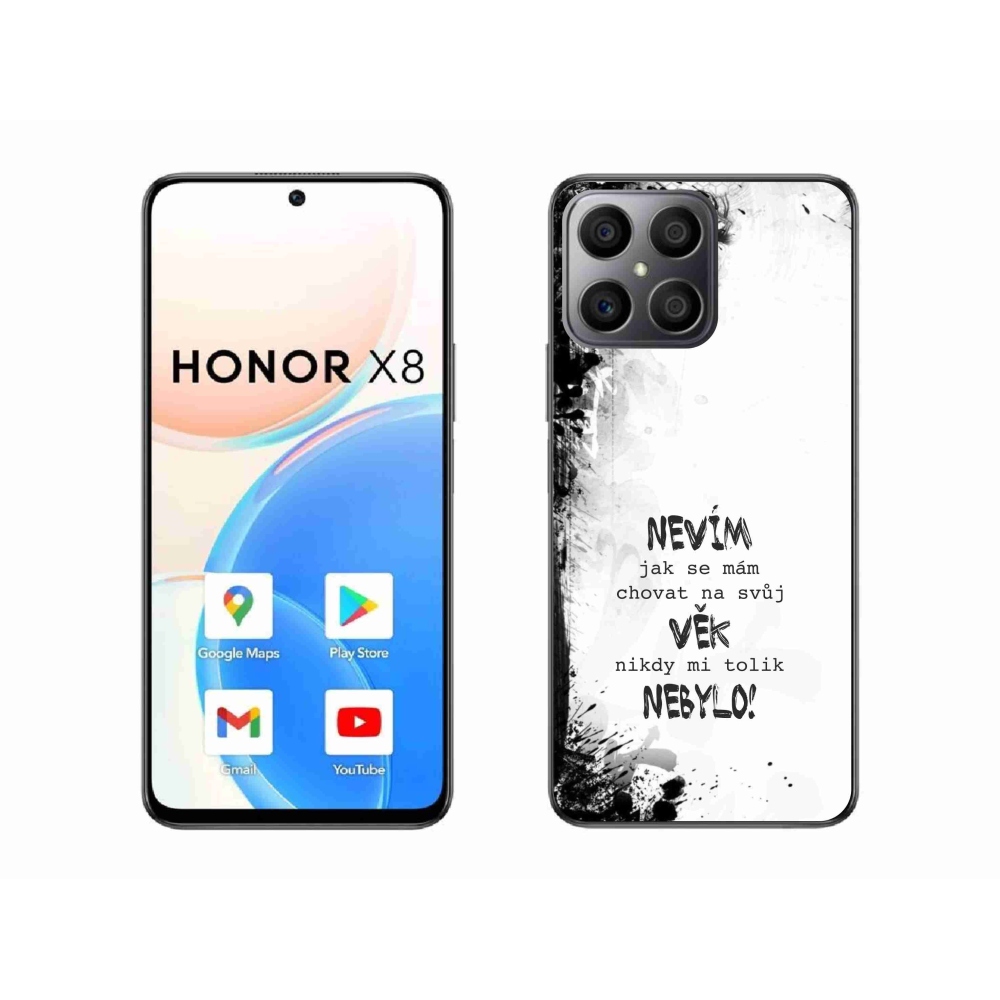 Gélový kryt mmCase na Honor X8 4G - vtipný text 14 biele pozadie