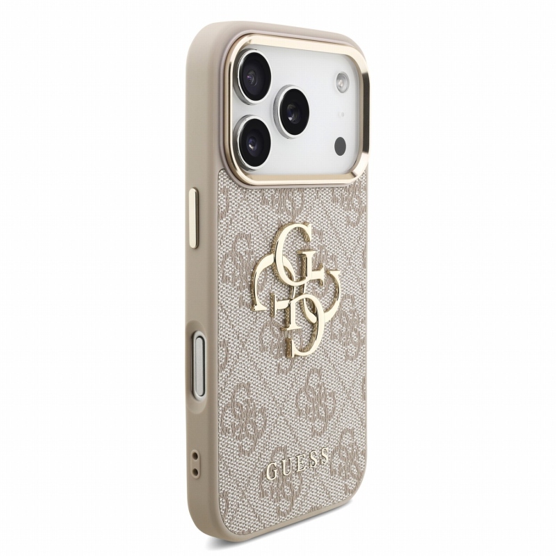 Guess PU 4G Metal Logo Strap – zadný kryt pre iPhone 18 Pro, ružový