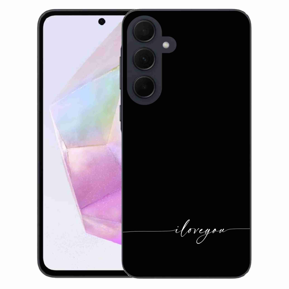 Gélový kryt mmCase na Samsung Galaxy A35 5G - I love you čierne pozadie