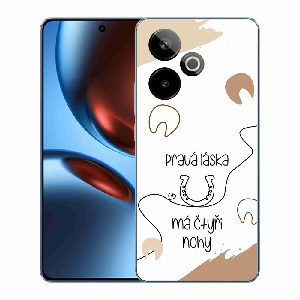 Gélový kryt mmCase na Realme GT 7 5G/GT 7T 5G - konský motív biele pozadie