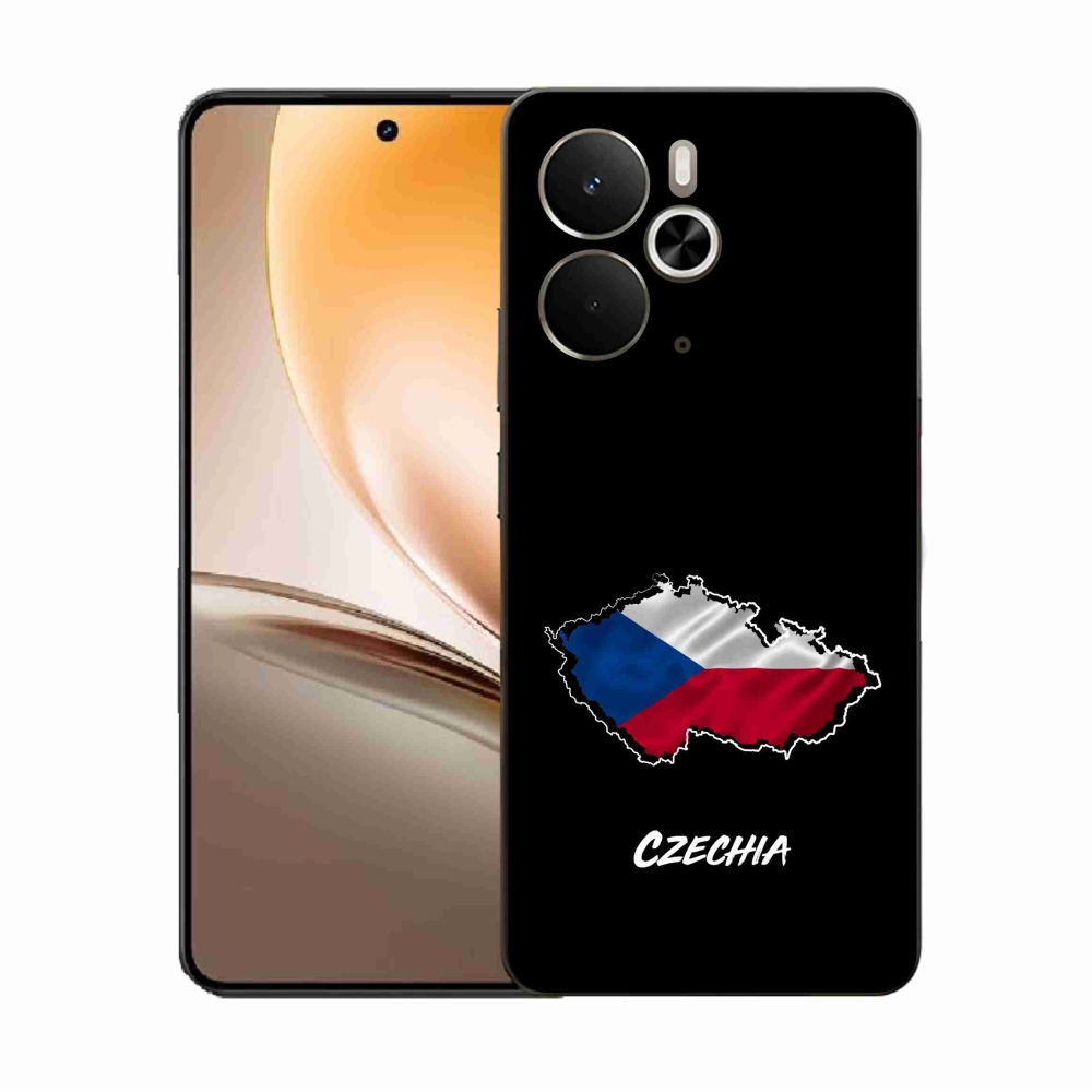 Gélový kryt mmCase na Realme 14 5G - Czechia čierne pozadie