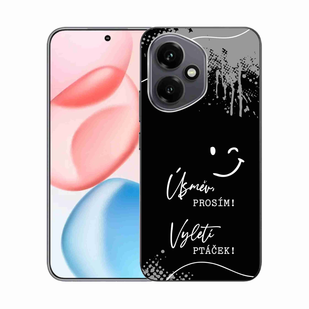 Gélový kryt mmCase na Honor 400 - vtipný text 4 čierne pozadie
