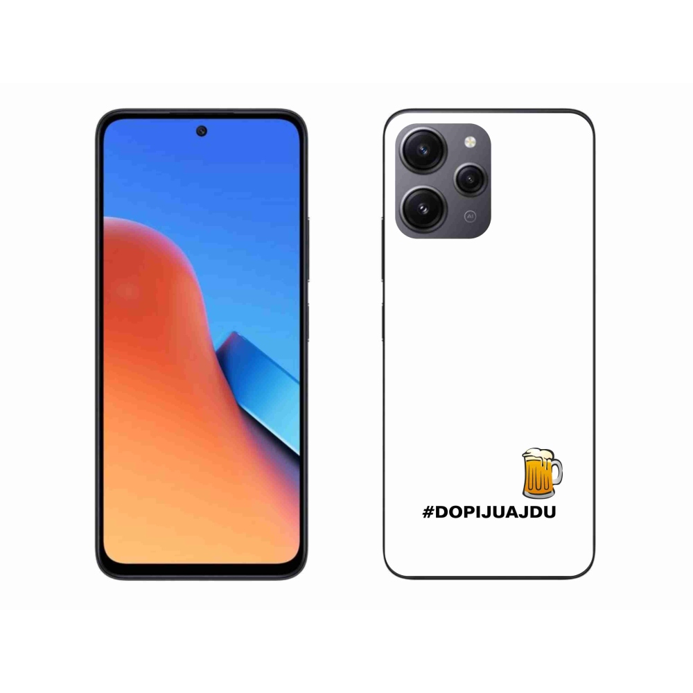 Gélový kryt mmCase na Xiaomi Redmi 12 - pivný motív 1 biele pozadie