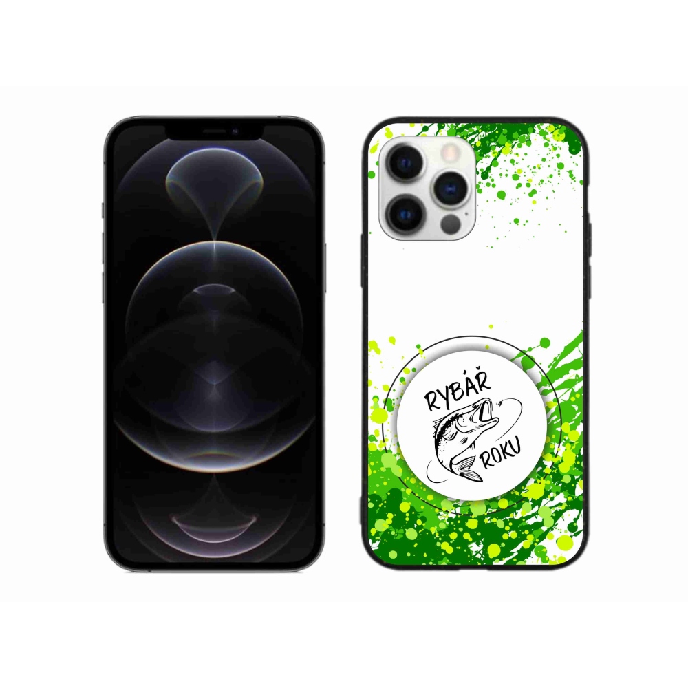 Gélový kryt mmCase na iPhone 12 Pro Max - rybár roka biele pozadie