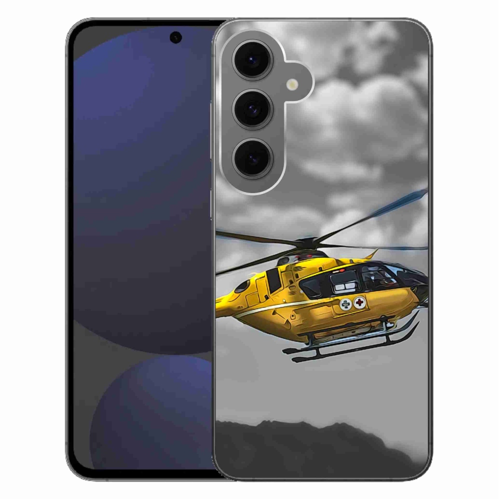 Gélový kryt mmCase na Samsung Galaxy S24 FE - žltá helikoptéra