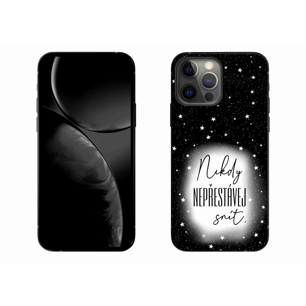 Gélový kryt mmCase na iPhone 13 Pro Max 6.7 - citát 1 bieločierne pozadie