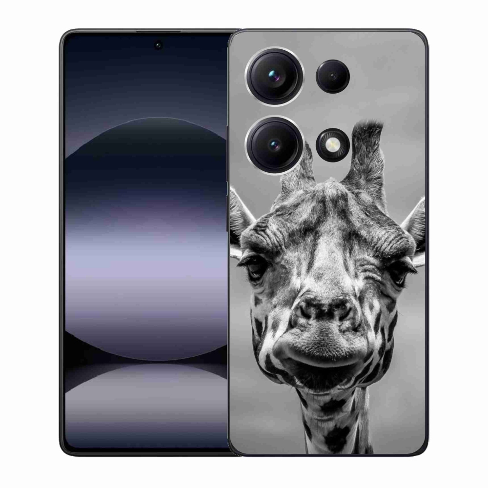 Gélový kryt mmCase na Xiaomi Redmi Note 14S - čiernobiela žirafa