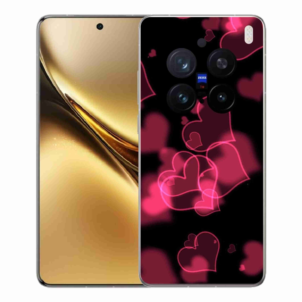 Gélový kryt mmCase na Vivo X200 Pro 5G - červená srdiečka