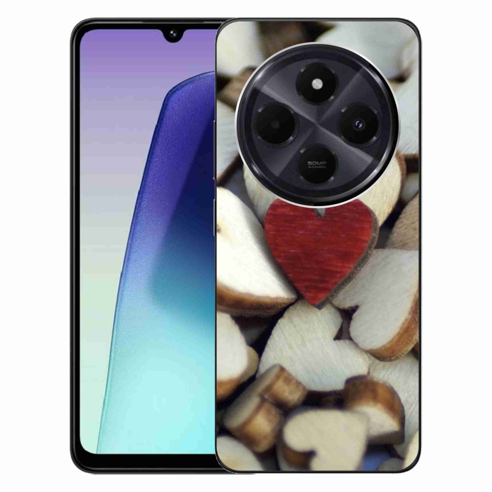 Gélový kryt mmCase na Xiaomi Redmi 14C/Poco C75 - gravírované červené srdce