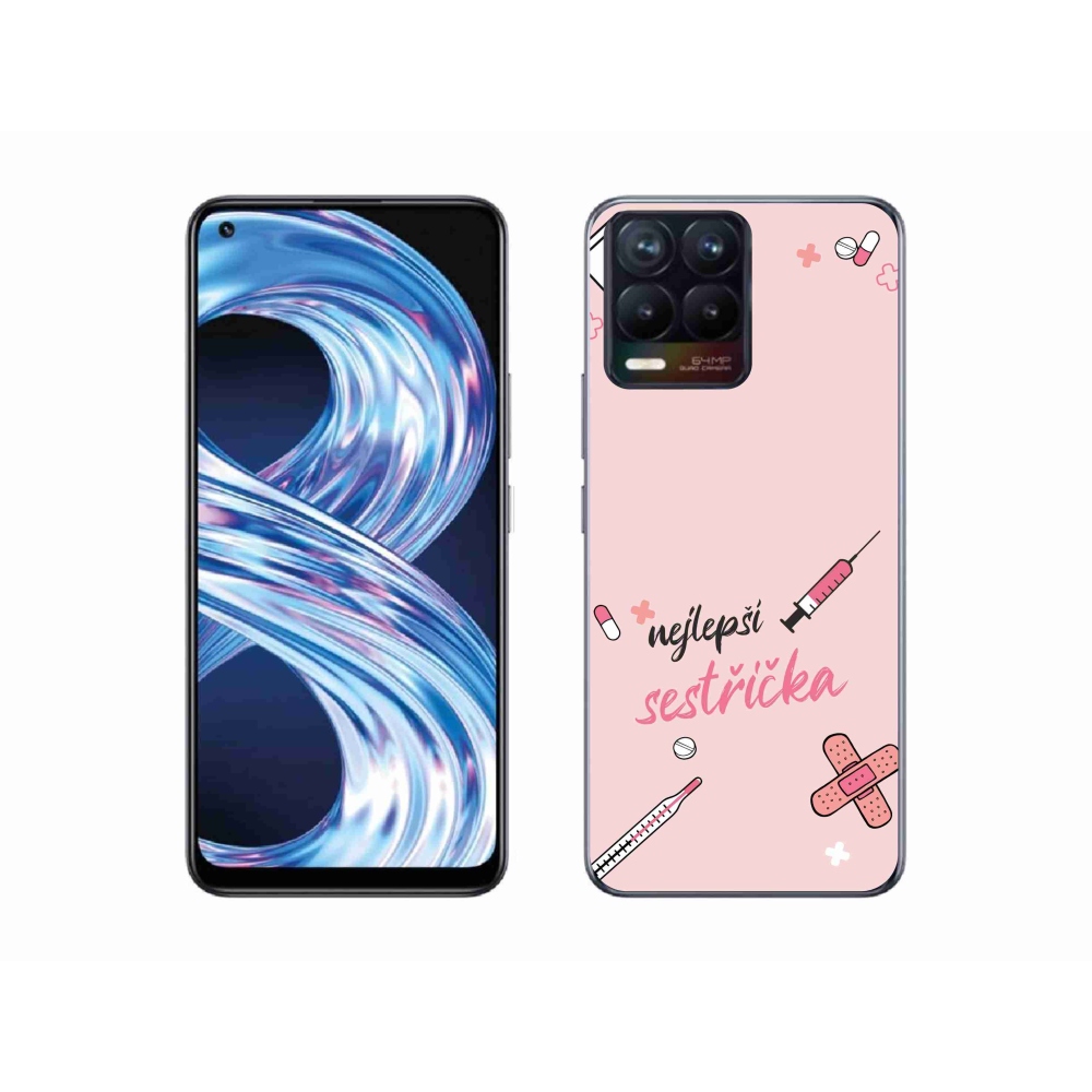 Gélový kryt mmCase na Realme 8 Pro - najlepšia sestrička ružové pozadie