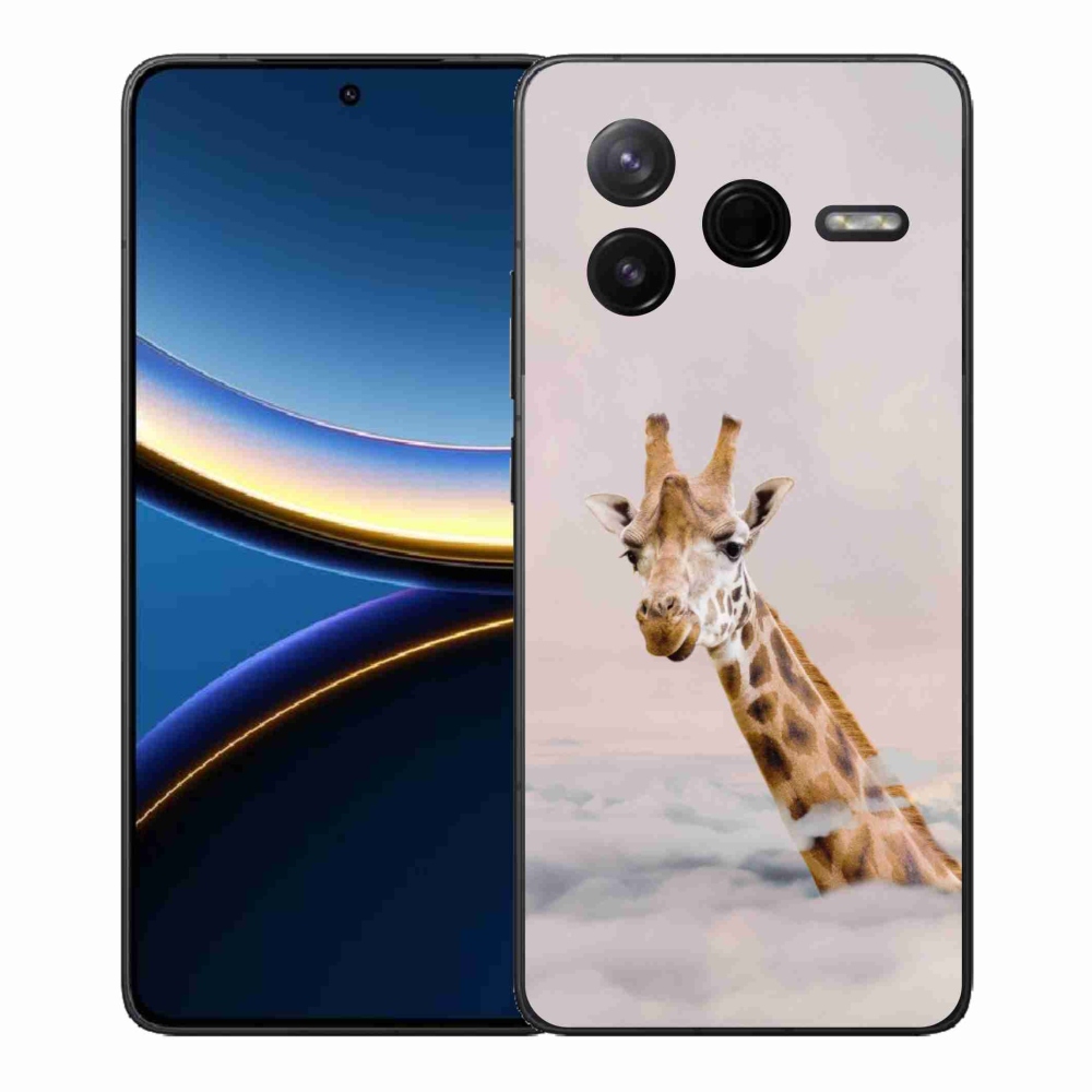 Gélový kryt mmCase na Xiaomi Poco F7 Pro - žirafa v oblakoch