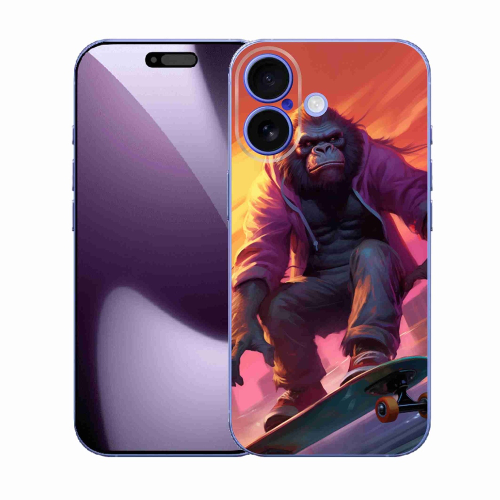 Gélový kryt mmCase na iPhone 17 - gorila na skateboarde