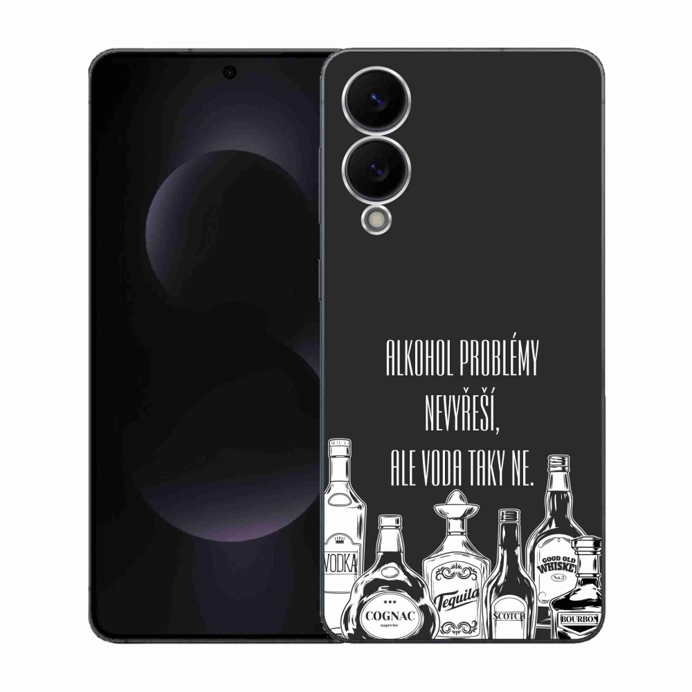 Gélový kryt mmCase na Samsung Galaxy S25 Edge - vtipný text čierne pozadie