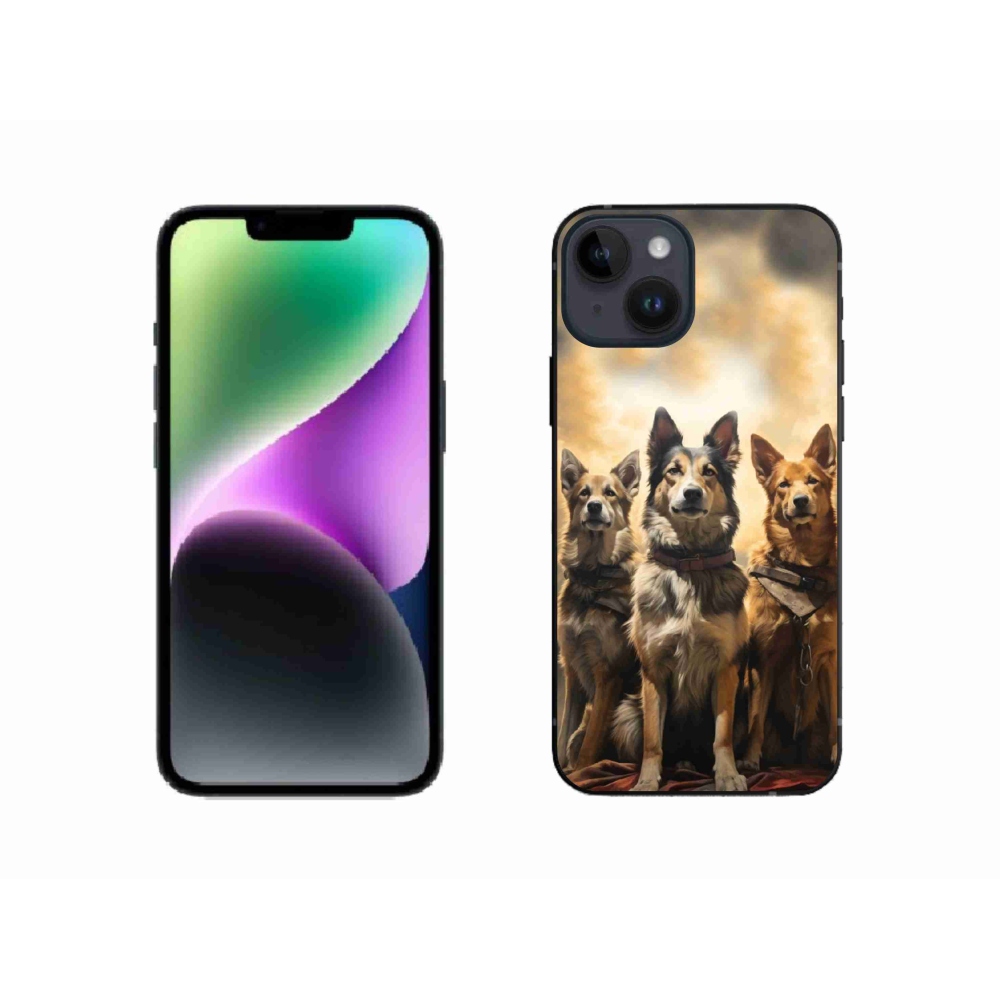 Gélový kryt mmCase na iPhone 14 - tri psy