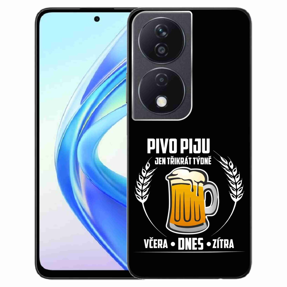 Gélový kryt mmCase na Honor X7b/Honor 90 Smart - pivný motív čierne pozadie