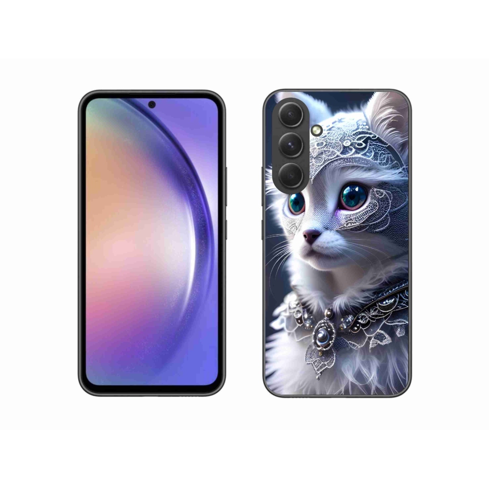 Gélový kryt mmCase na Samsung Galaxy A54 5G - biela mačka