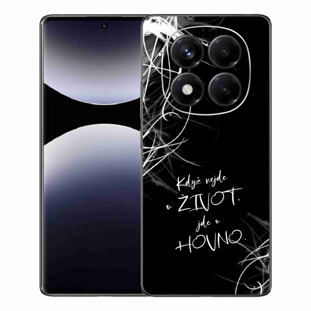Gélový kryt mmCase na Xiaomi Redmi Note 14 Pro - vtipný text 16 čierne pozadie