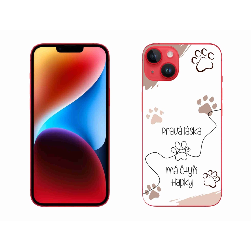 Gélový kryt mmCase na iPhone 14 Plus - psí motív 1 biele pozadie