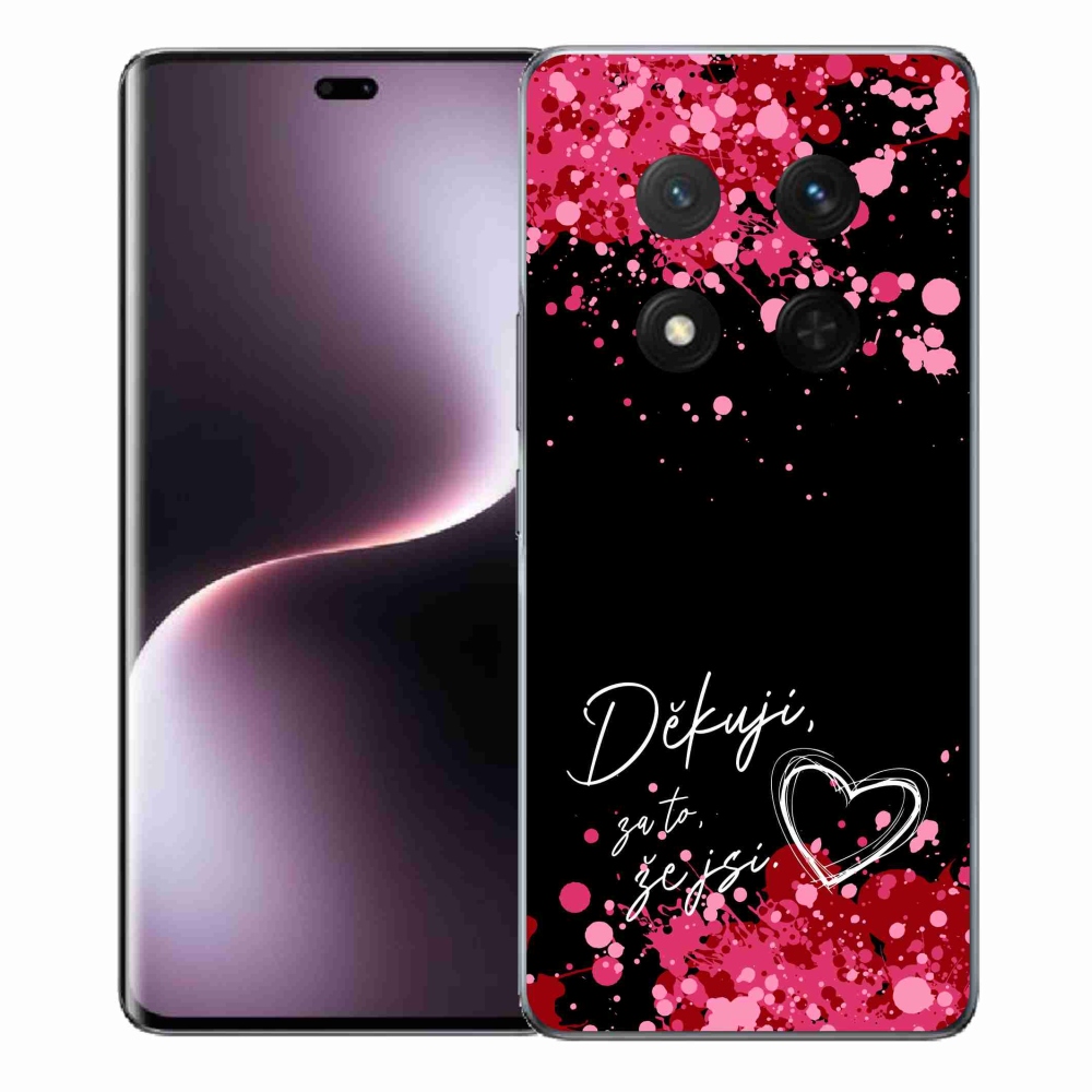 Gélový kryt mmCase na Honor Magic 7 Lite 5G - zamilovaný text 2 čierne pozadie