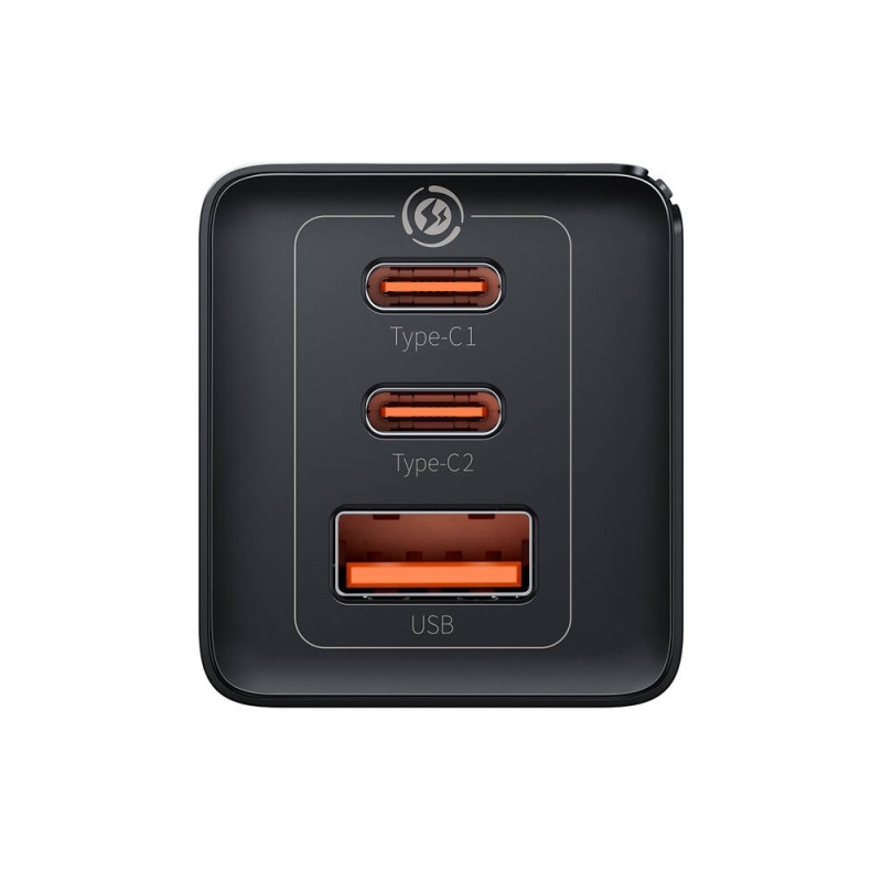 Baseus CCGP120201 GaN5 Pro Quick Nabíjačka USB-A + 2x USB-C 65W Black