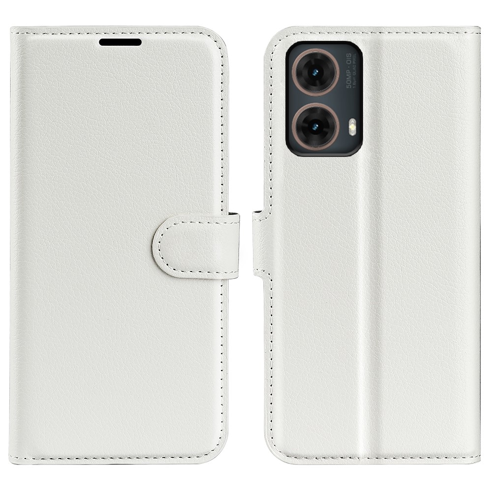 Litchi knižkové púzdro na Motorola Moto G85 5G - biele