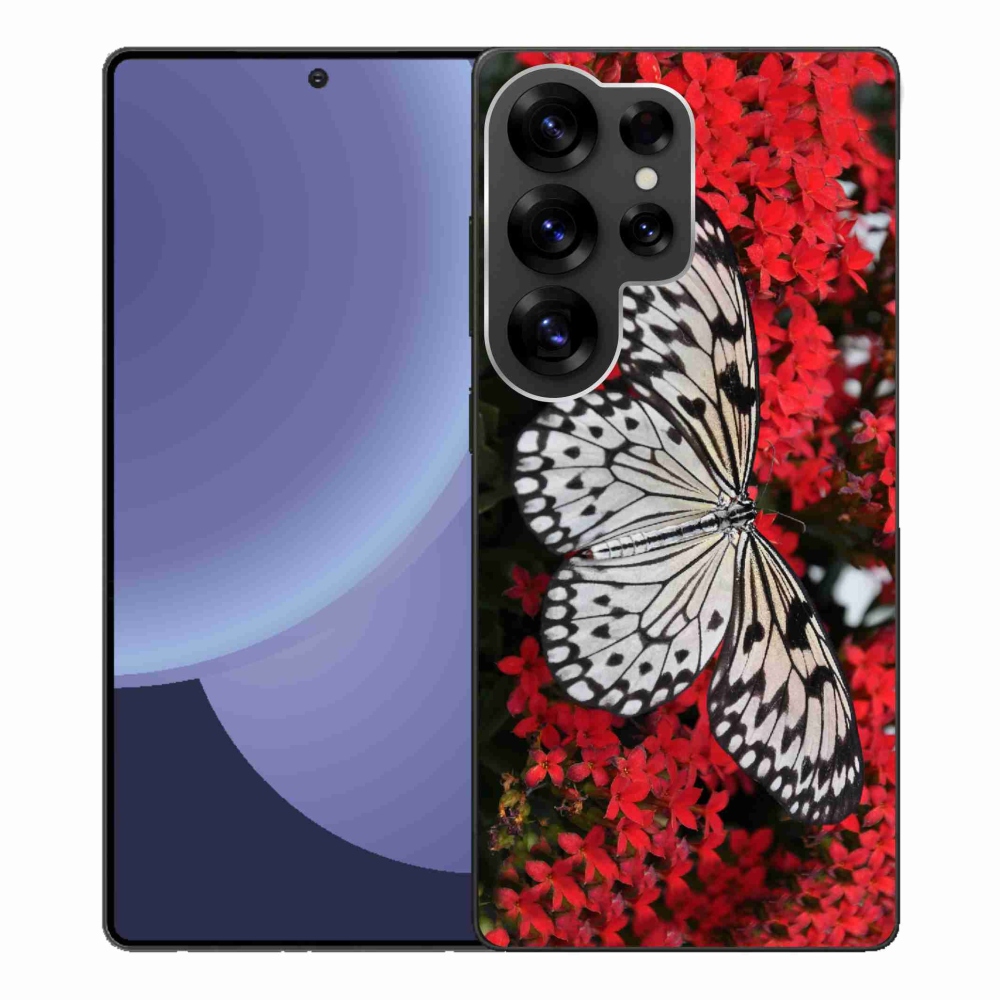 Gélový kryt mmCase na Samsung Galaxy S25 Ultra - čiernobiely motýľ 1