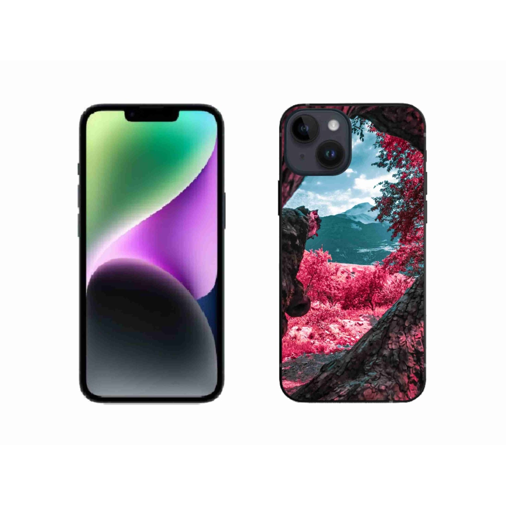 Gélový kryt mmCase na iPhone 14 - výhľad na hory