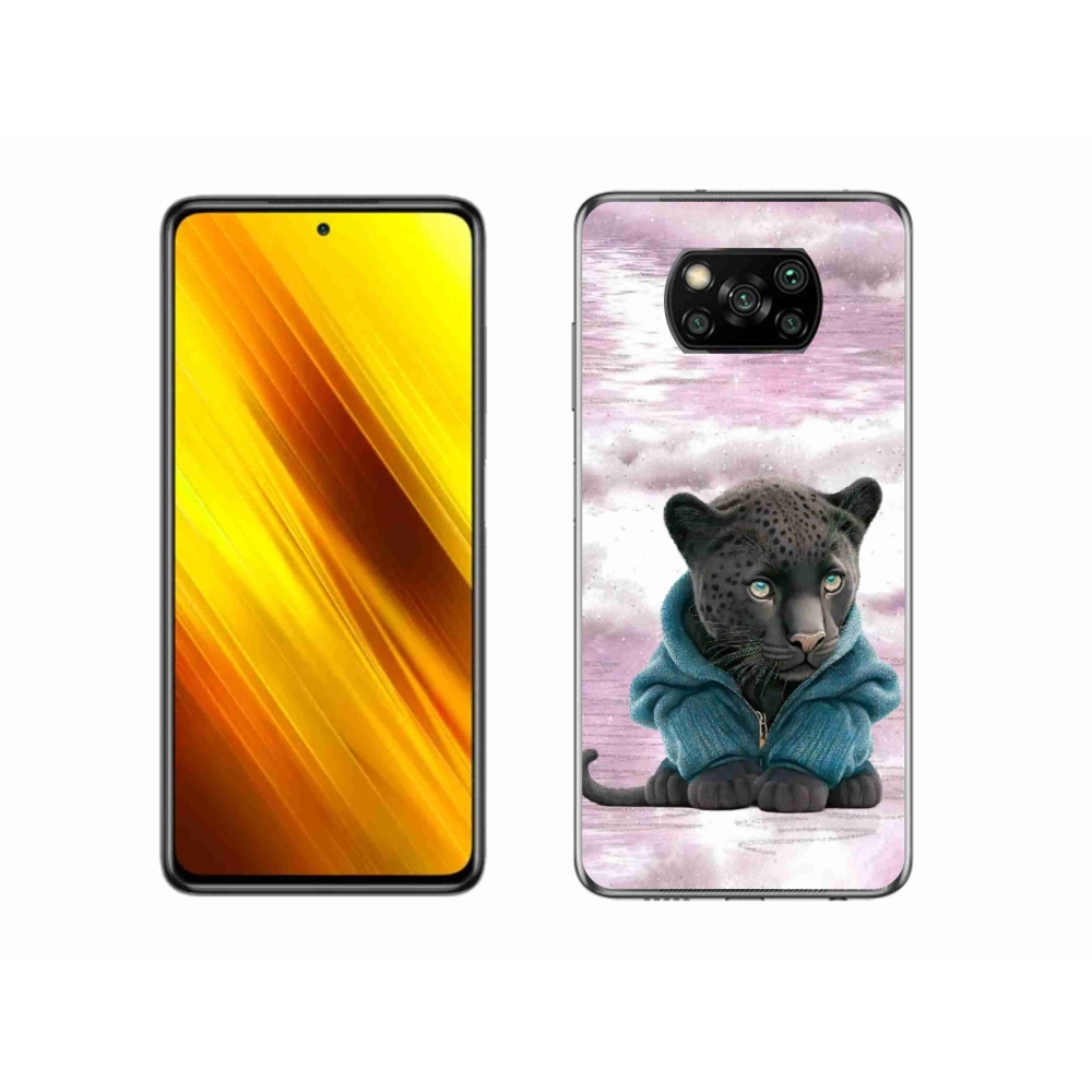 Gélový kryt mmCase na Xiaomi Poco X3 - čierny panter vo svetri