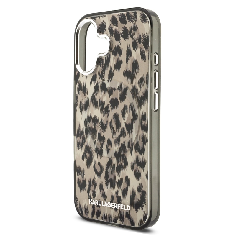 Karl Lagerfeld IML Leopard MagSafe Zadný Kryt pre iPhone 17 Brown