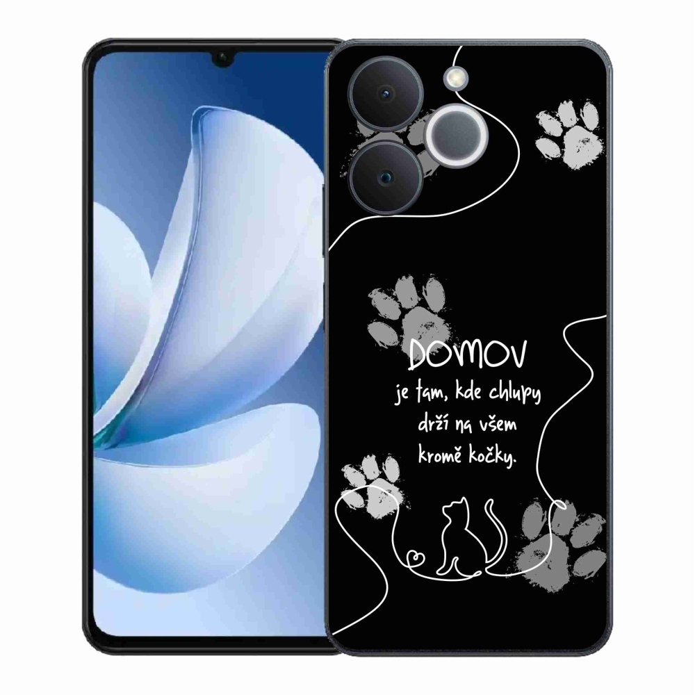 Gélový kryt mmCase na Realme Note 70T - mačacie motív čierne pozadie