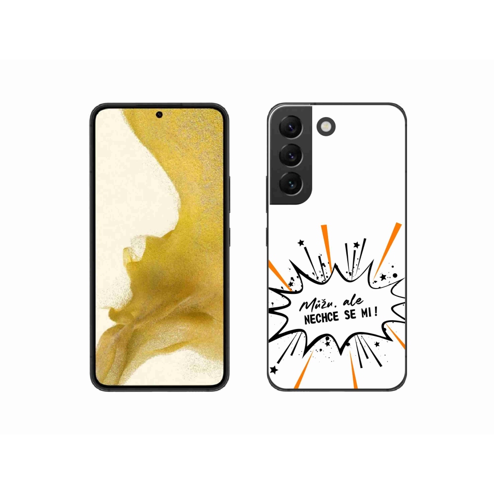 Gélový kryt mmCase na Samsung Galaxy S22 5G - vtipný text 11 biele pozadie