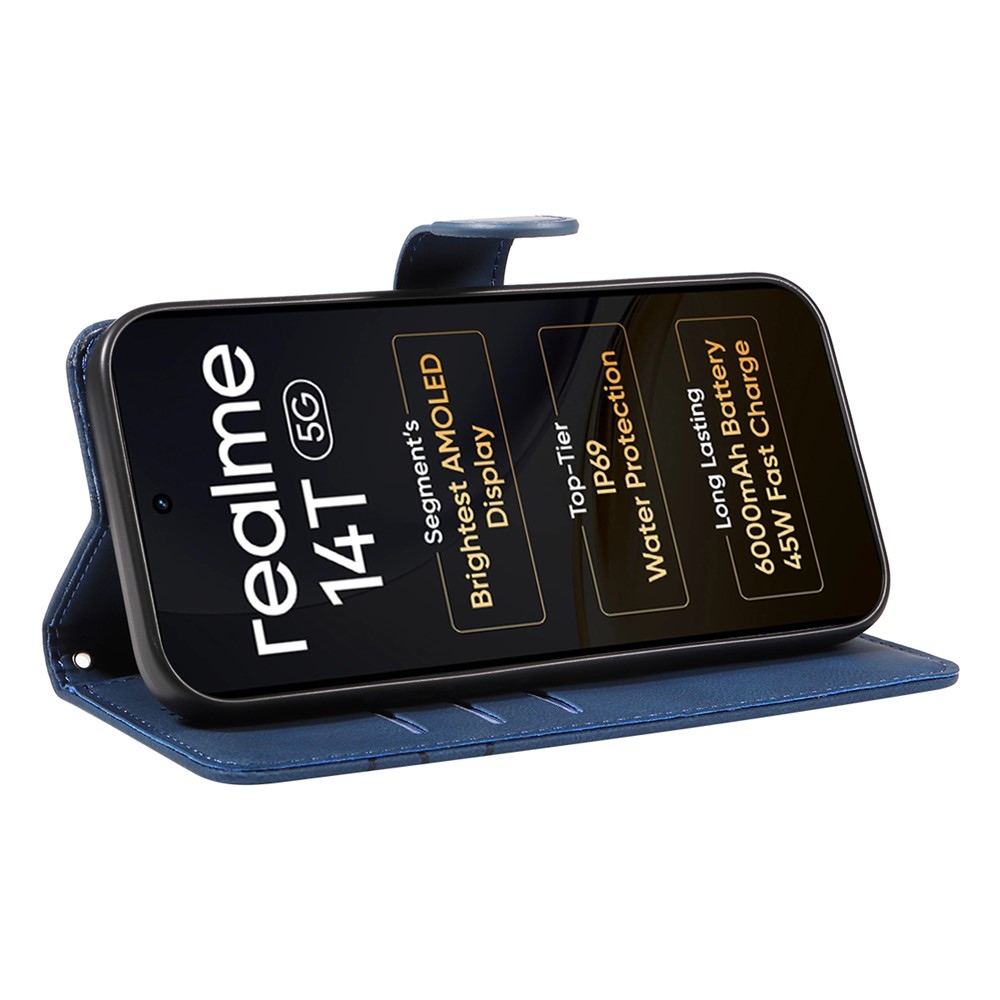 Curved knižkové puzdro na Realme 14 5G/14T 5G - modré