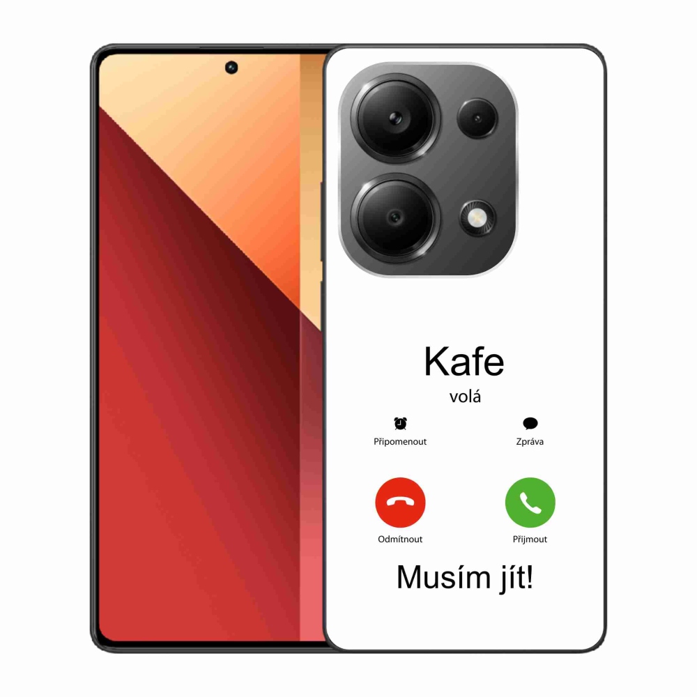 Gélový kryt mmCase na Xiaomi Redmi Note 13 Pro 4G/Poco M6 Pro - kafe volá biele pozadie