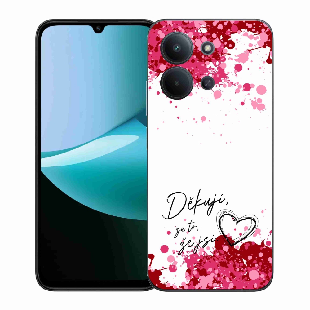 Gélový kryt mmCase na Xiaomi Redmi 15C 4G (171mm)/Poco C85 4G (171mm) - zamilovaný text 2 biele pozadie
